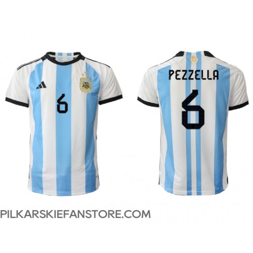 Tanie Strój piłkarski Argentyna German Pezzella #6 Koszulka Podstawowej MŚ 2022 Krótkie Rękawy